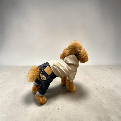 Denim Pants with Poodle Patch